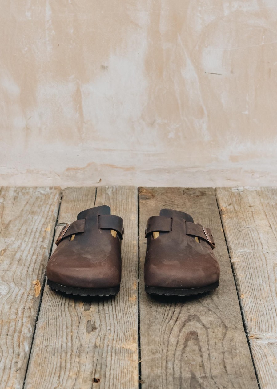 Clothing Birkenstock Footwear | Birkenstock Men'S Boston Regular In Oiled Habana Leather