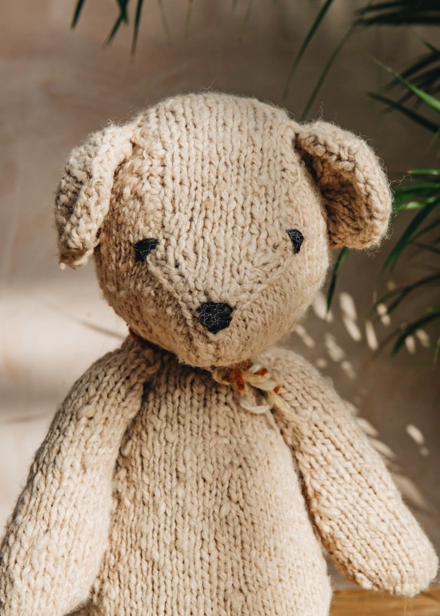 Children Fair Moms Soft Toys | Hand Knitted Medium Bear In Beige