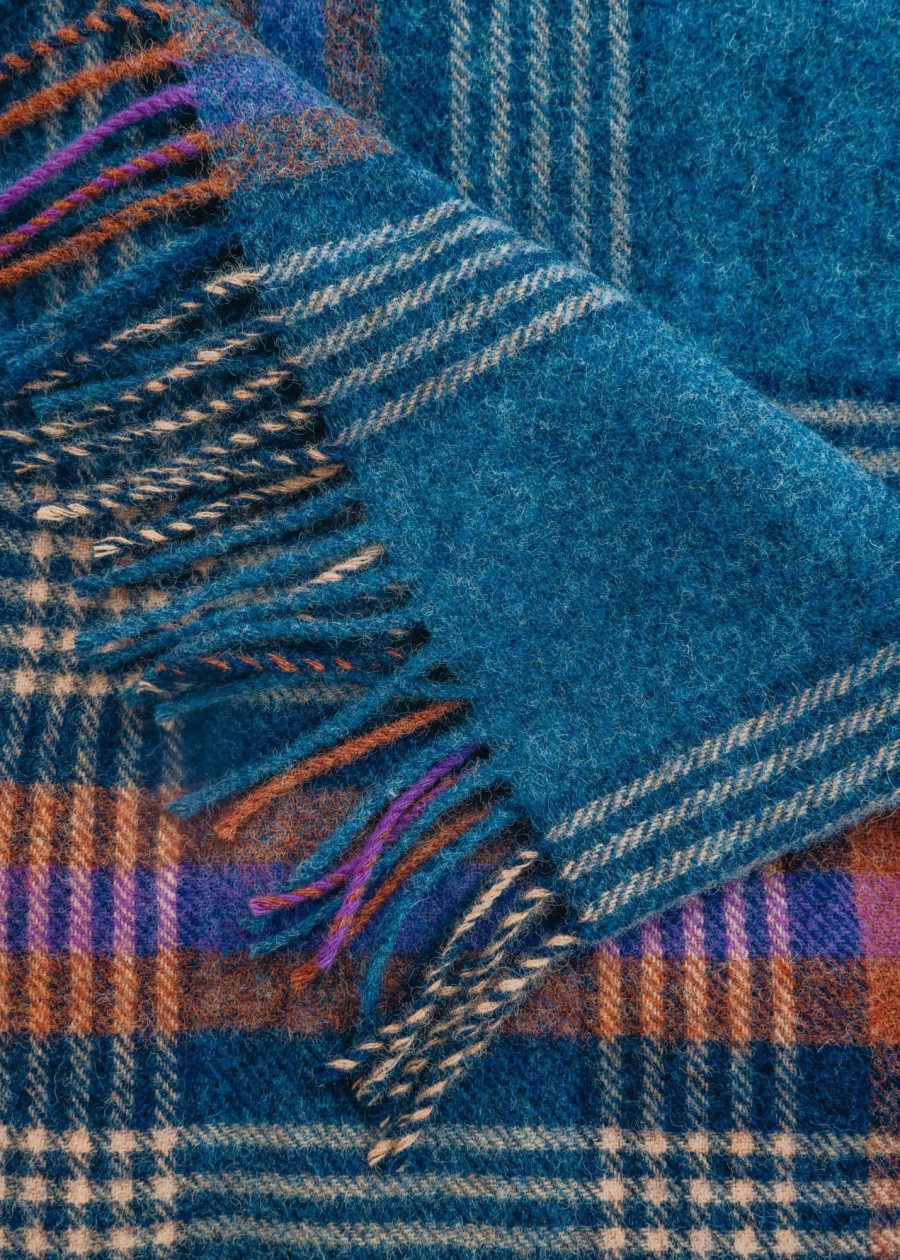 Interiors Bronte Moon Throws | Christchurch Throw In Mid Blue