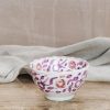 Interiors Chabi Chic Dining | Small Flower Lilac And Aubergine Ceramic Round Bowl Pm