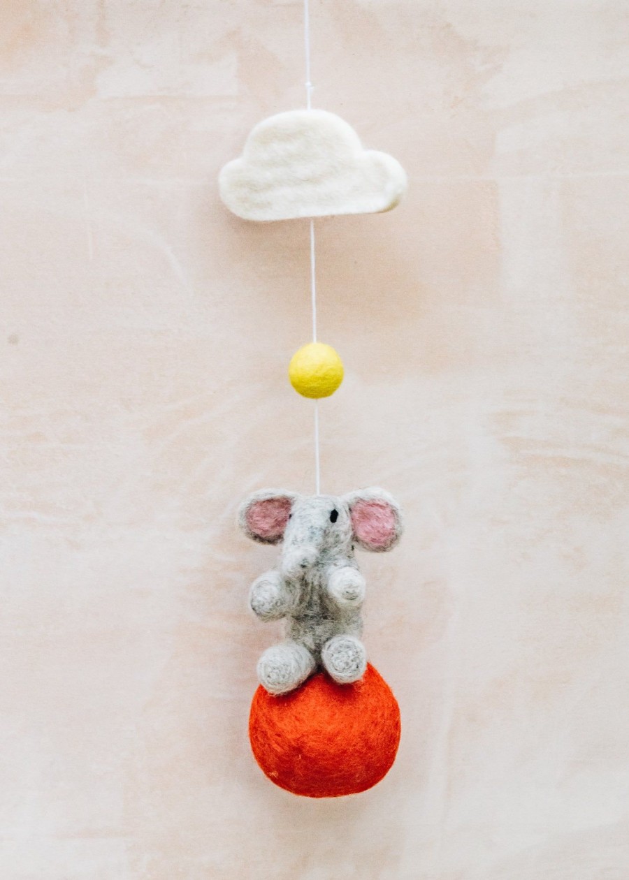 Children AfroArt Soft Toys | Elephant On A Ball Mobile