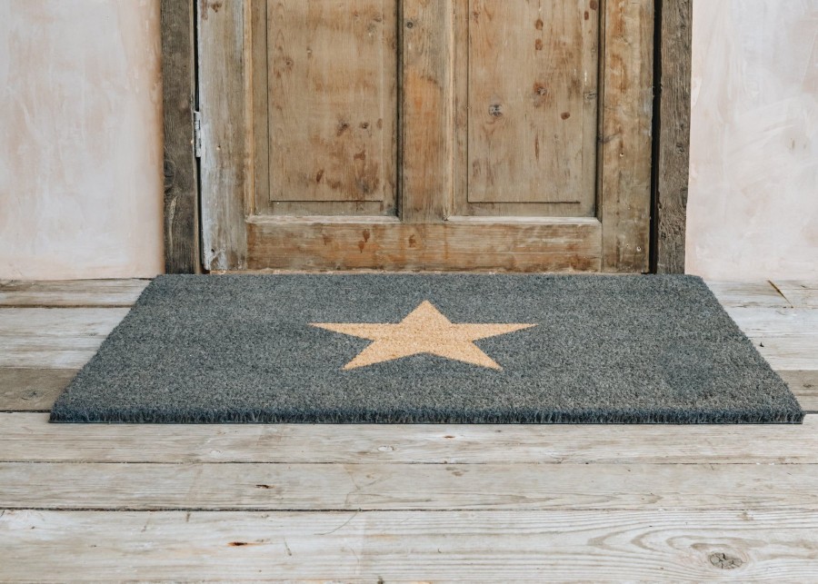 Interiors Garden Trading Doormats | Charcoal With Star Large Doormat