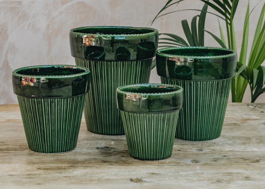 Interiors Bergs Potter Houseplants & Pots | Bergs Potter Emerald Glazed Simona Pots