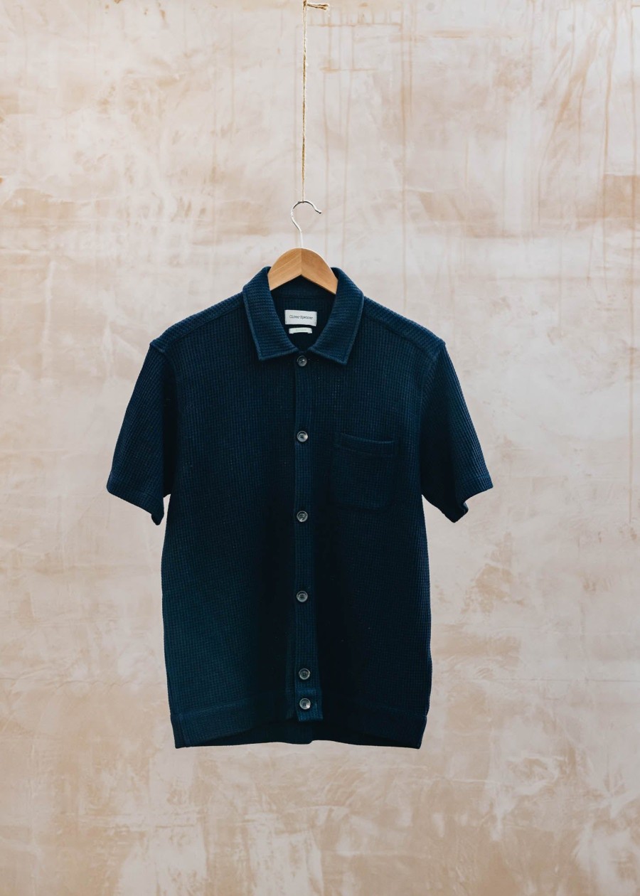 Clothing Oliver Spencer Shirts | Ashby Jersey Shirt In Navy