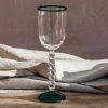 Interiors Nkuku Dining | Nkuku Thimma Wine Glass In Clear And Teal