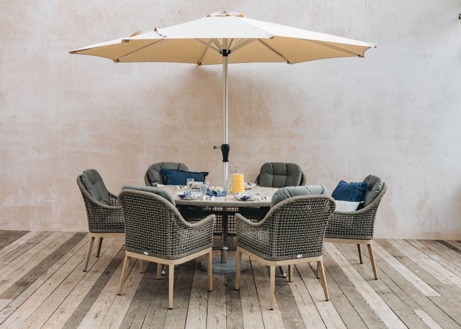 Outdoor Living Bramblecrest Woven Furniture | Bramblecrest For Burford Garden Co. Lattice Six Seater Elliptical Dining Set