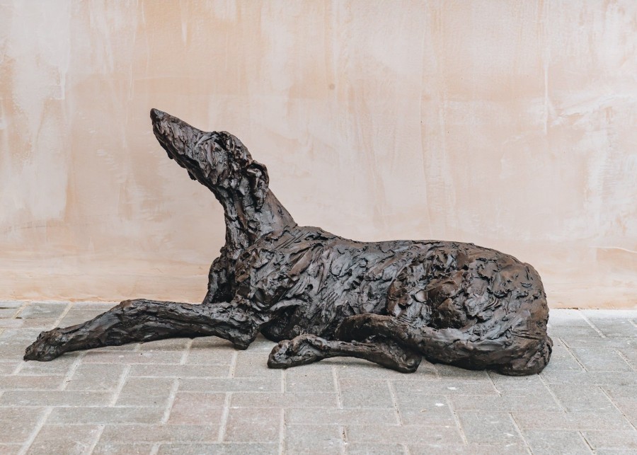 Art Burford Gallery Sculpture | Buy Looking Up - Lurcher