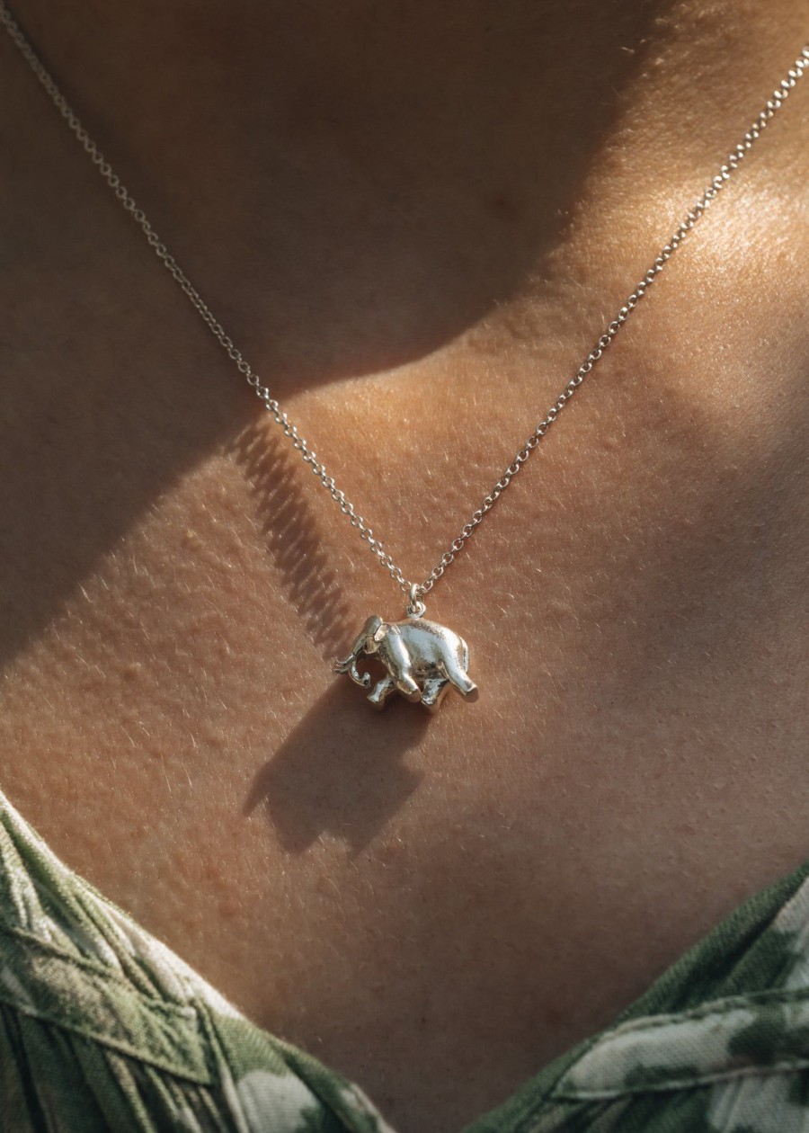 Clothing Alex Monroe Jewellery | Alex Monroe Silver Indian Elephant Necklace