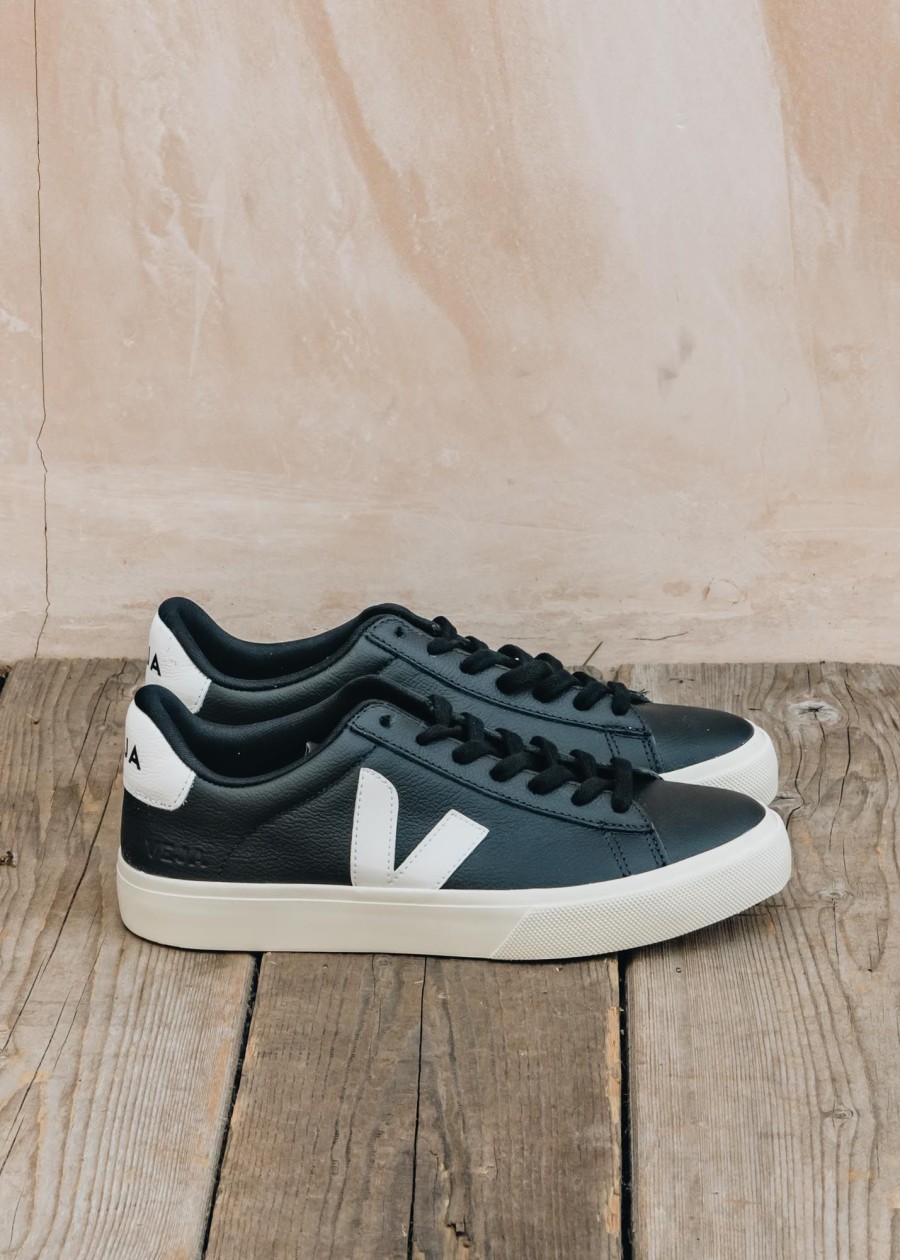 Clothing Veja Footwear | Veja Women'S Campo Leather Trainers In White And Black