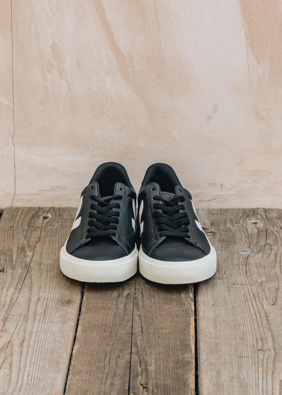 Clothing Veja Footwear | Veja Women'S Campo Leather Trainers In White And Black