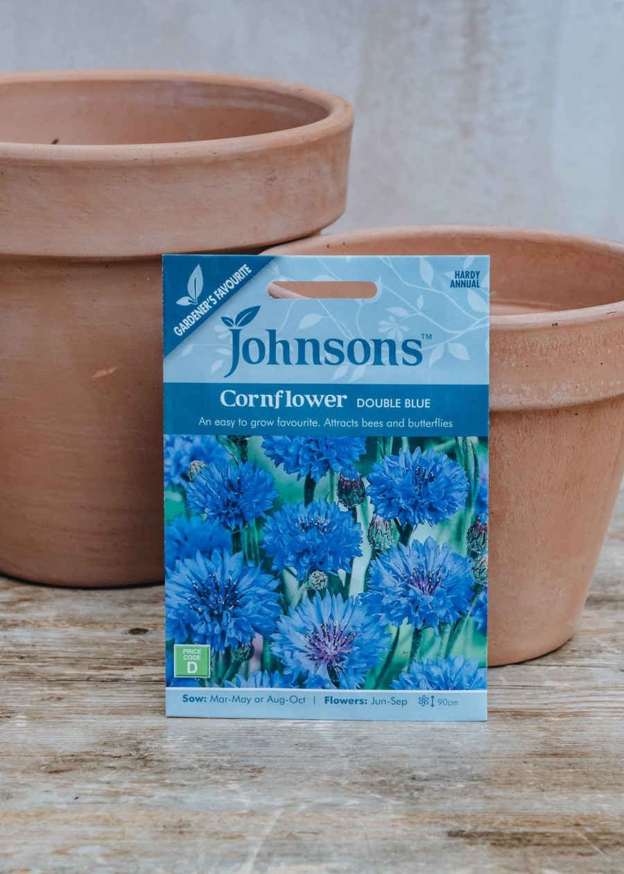 Plants Johnsons Seeds | Cornflower Double Blue Seeds