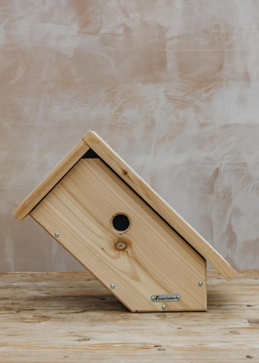 Outdoor Living Green Feathers Wildlife Care | Side View Cedar Bird Box