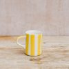 Interiors Musango Pottery Dining | Musango Pottery Espresso Candy Stripe Mug In Turmeric