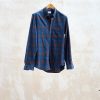 Clothing Kenny Ryder Pre-Loved Menswear | Aspesi Navy & Red Checked Cotton Flannel Shirt - M