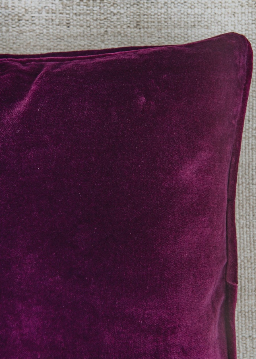 Interiors Bungalow Cushions | Buy Aubergine Velvet Cushion