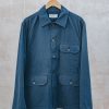 Clothing Universal Works Outerwear & Coats | Universal Works Summer Canvas Utility Jacket In Navy