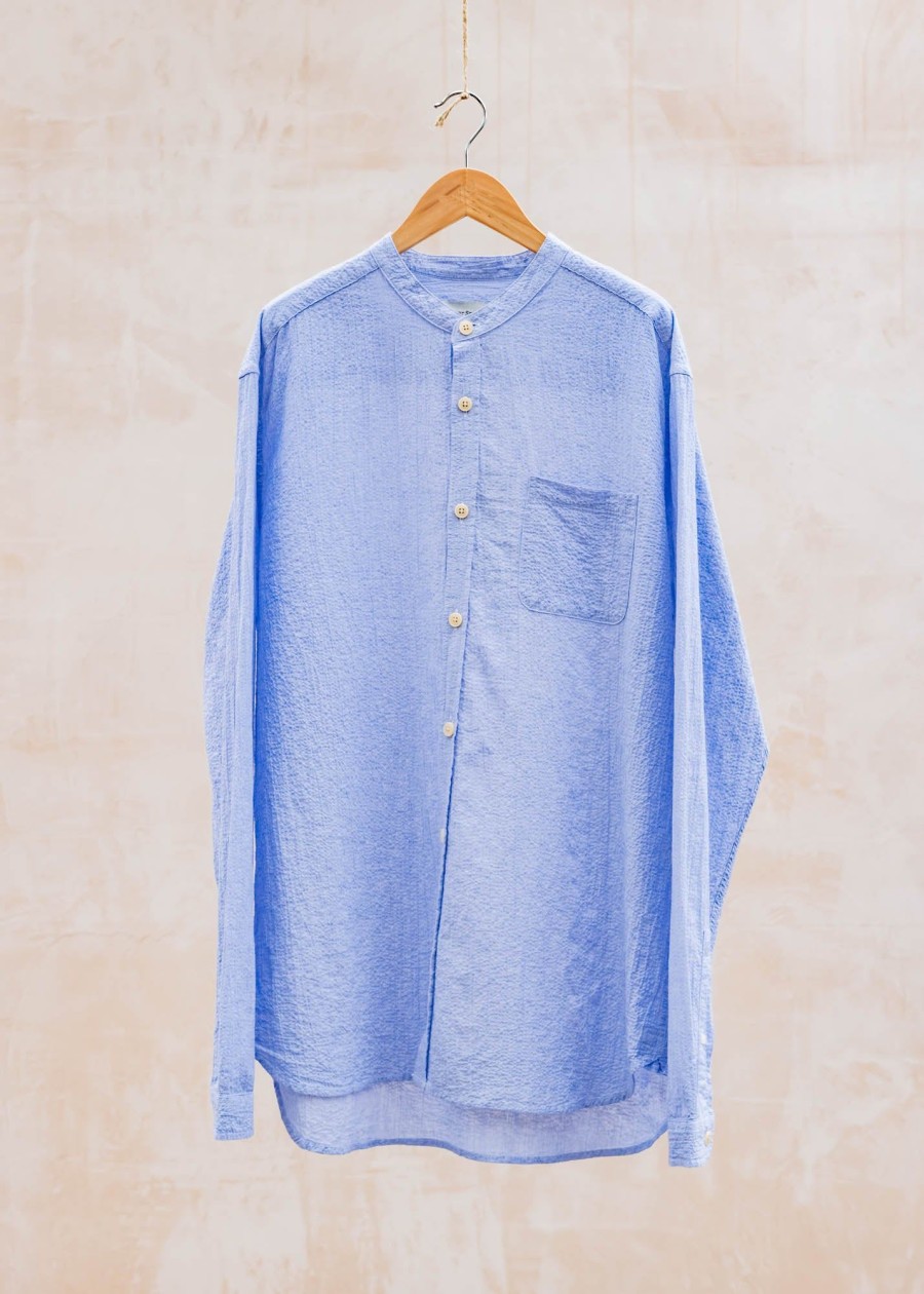 Clothing Oliver Spencer Shirts | Oliver Spencer Grandad Shirt In Blue