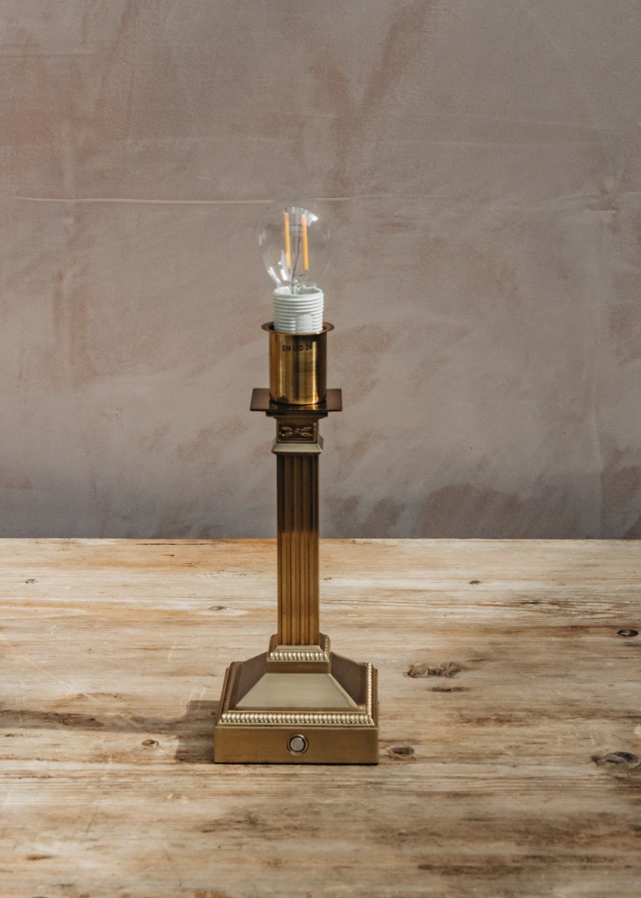 Interiors Burford Garden Co. Lighting | Pooky Rechargeable Freya Brass Table Lamp