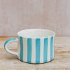 Interiors Musango Pottery Dining | Musango Candy Stripe Mug In Turquoise