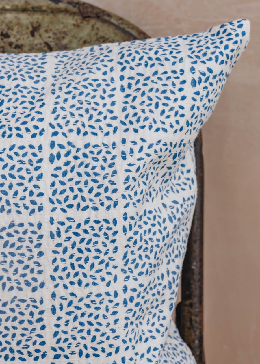 Interiors AfroArt Cushions | A World Of Craft Seed Cushion In Blue And White