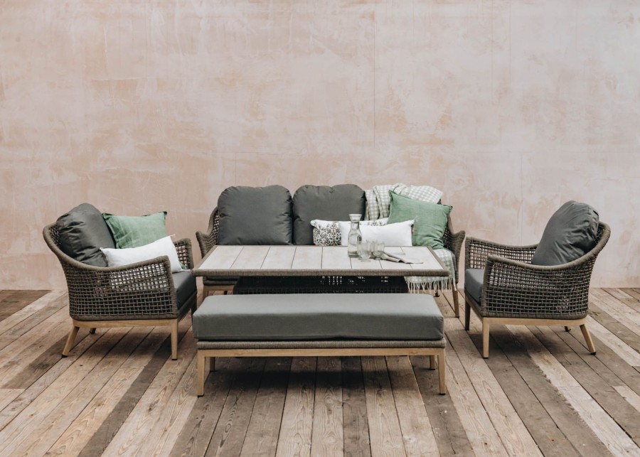 Outdoor Living Bramblecrest Woven Furniture | Bramblecrest For Burford Garden Co. Lattice Three Seater Sofa Set