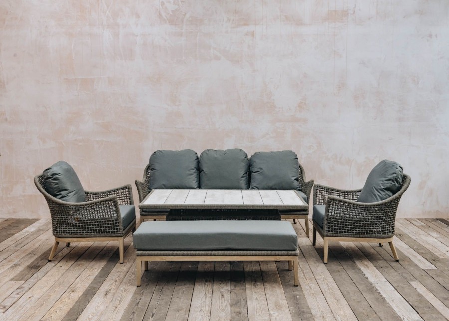 Outdoor Living Bramblecrest Woven Furniture | Bramblecrest For Burford Garden Co. Lattice Three Seater Sofa Set