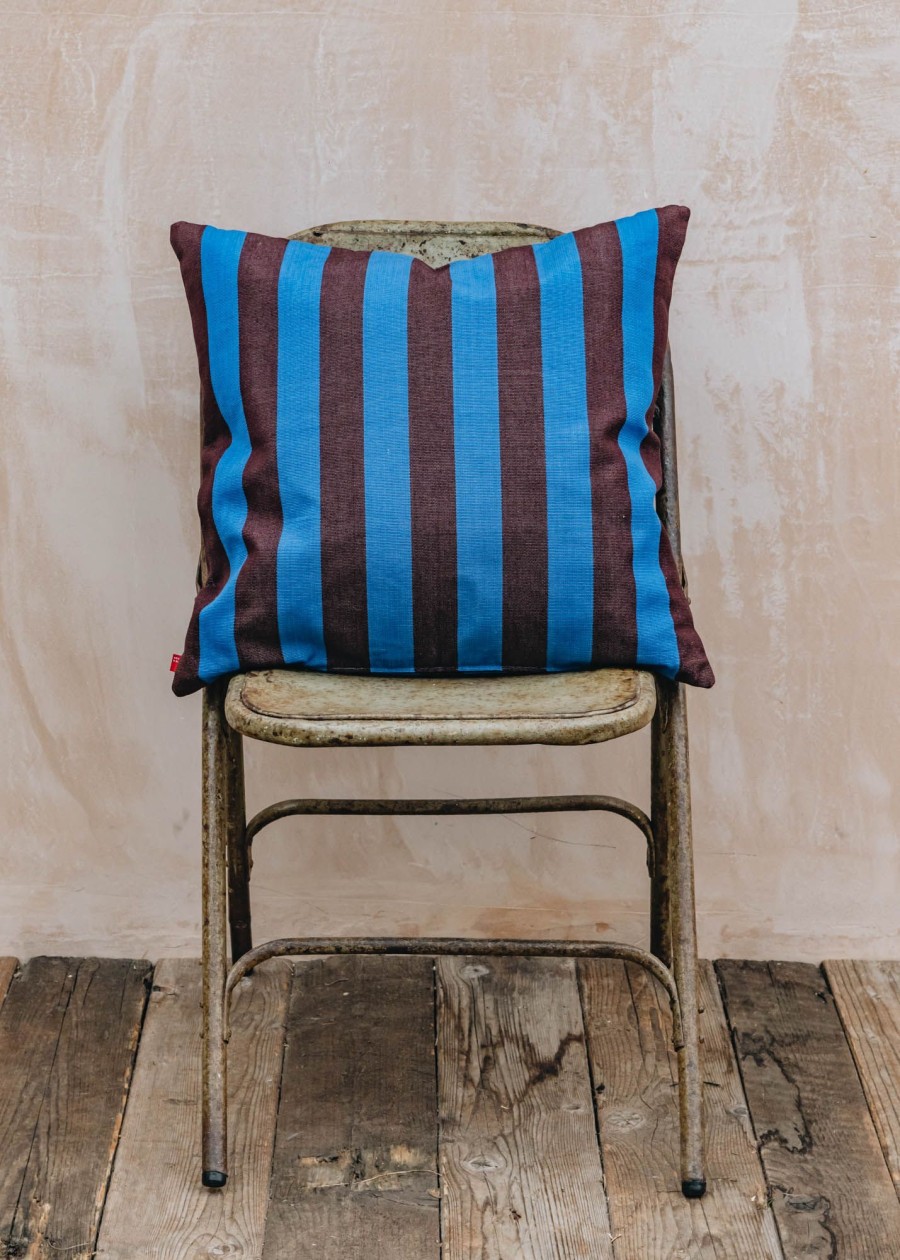 Interiors AfroArt Cushions | Emanuela Cushion In Blue And Brown