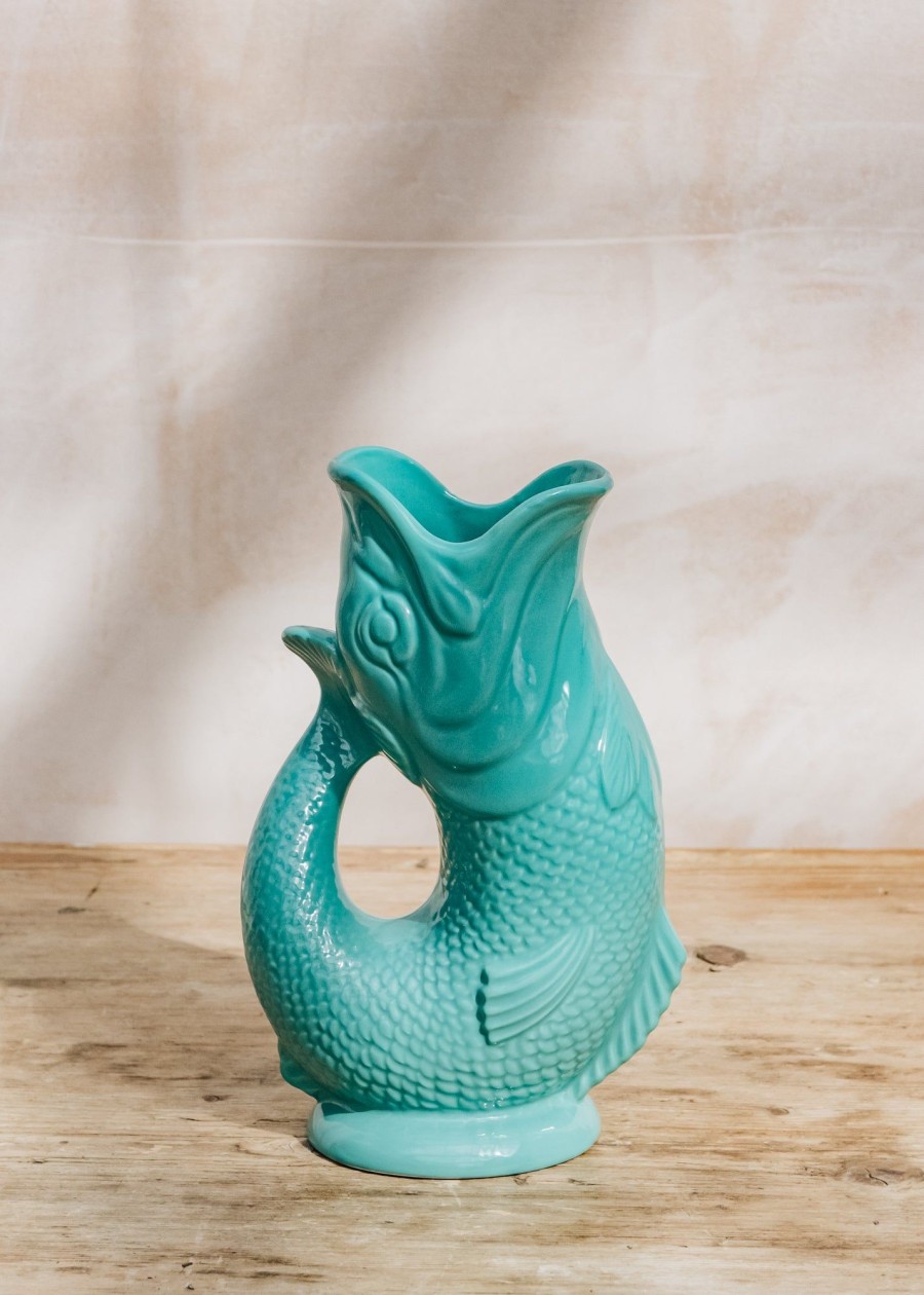 Interiors The Gluggle Jug Factory Decorative | Sea Green Large Gluggle Jug