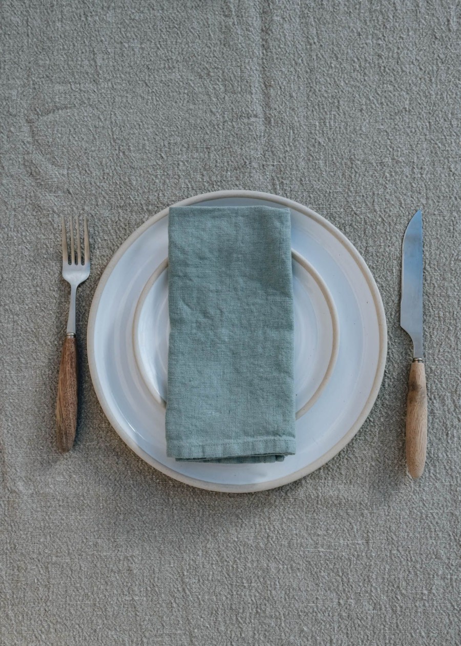 Interiors Burford Garden Co. Table Linen | Green Milieu Linen Napkins, Pack Of Two