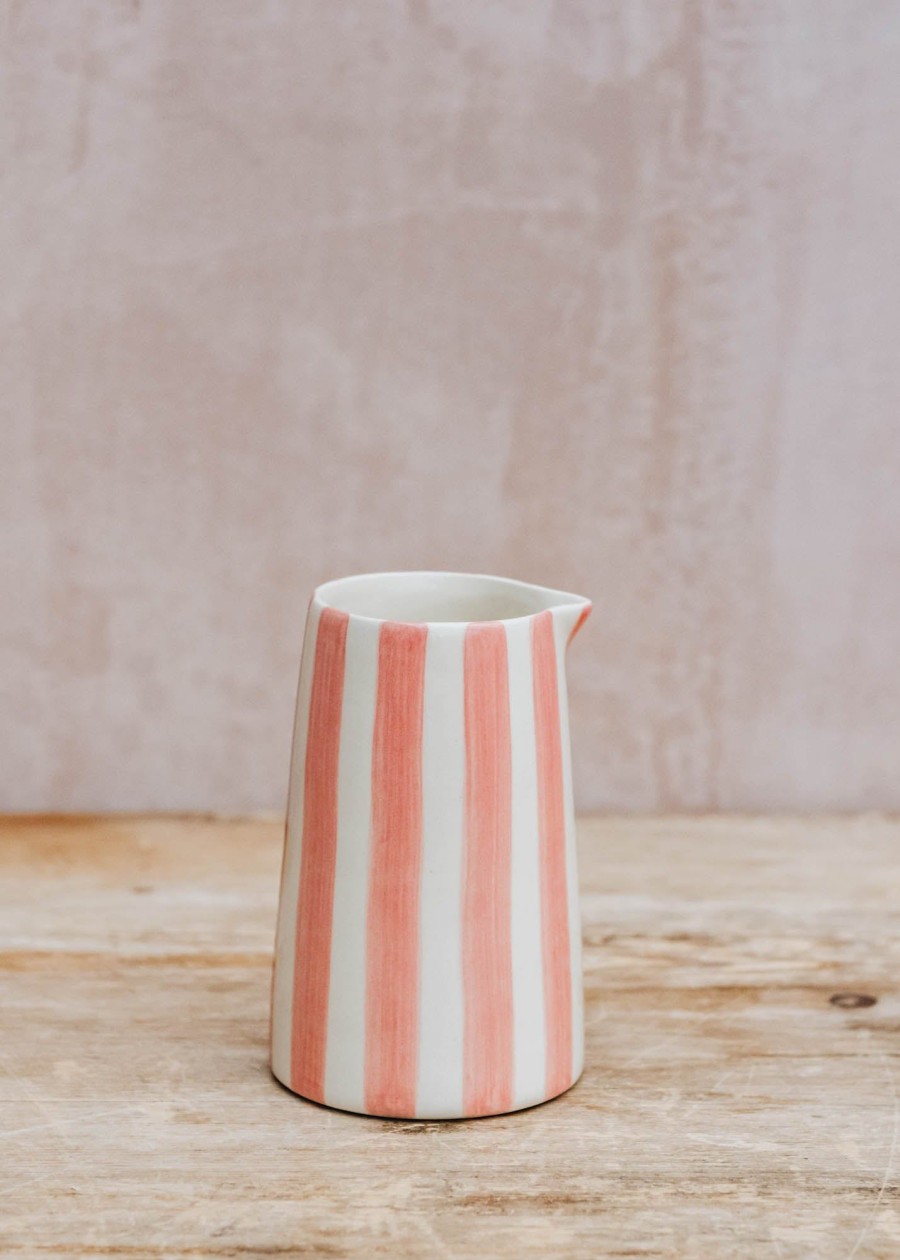 Interiors Musango Pottery Dining | Musango Candy Stripe Creamer In Rose