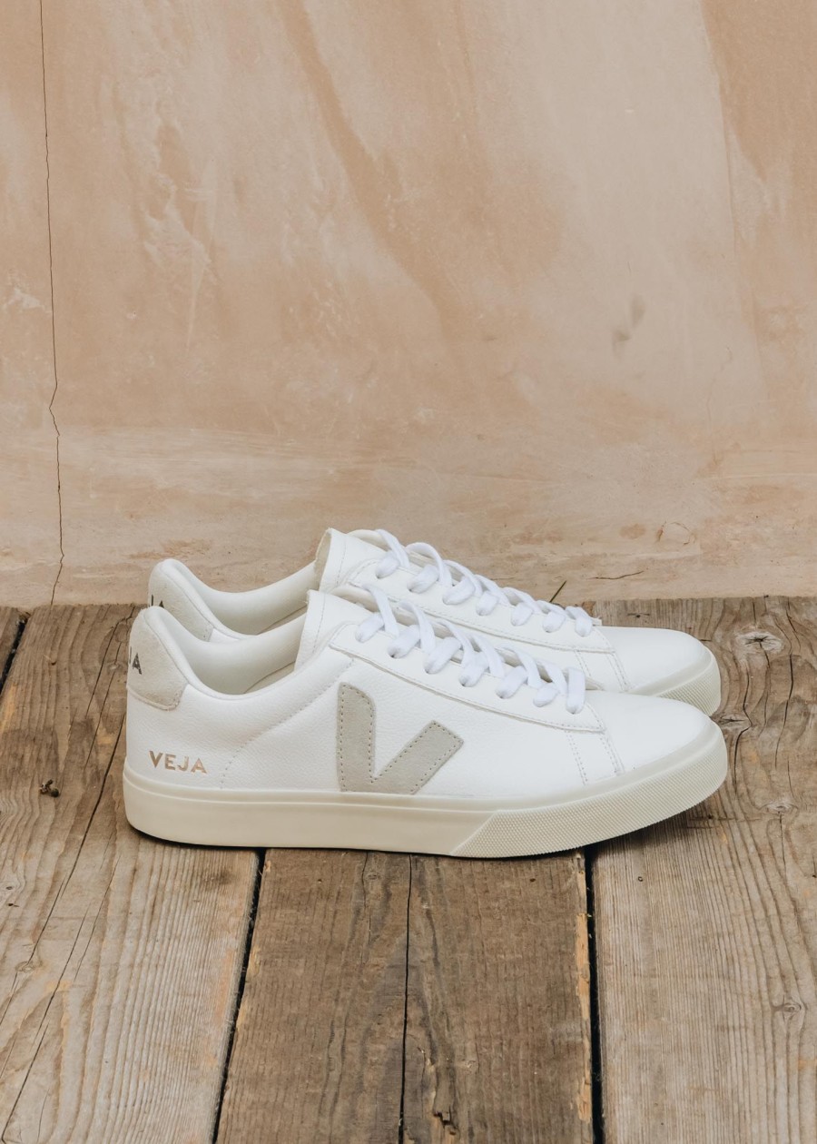 Clothing Veja Footwear | Veja Women'S Campo Leather Trainers In White And Natural