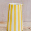 Interiors Musango Pottery Dining | Musango Candy Stripe Pitcher In Turmeric