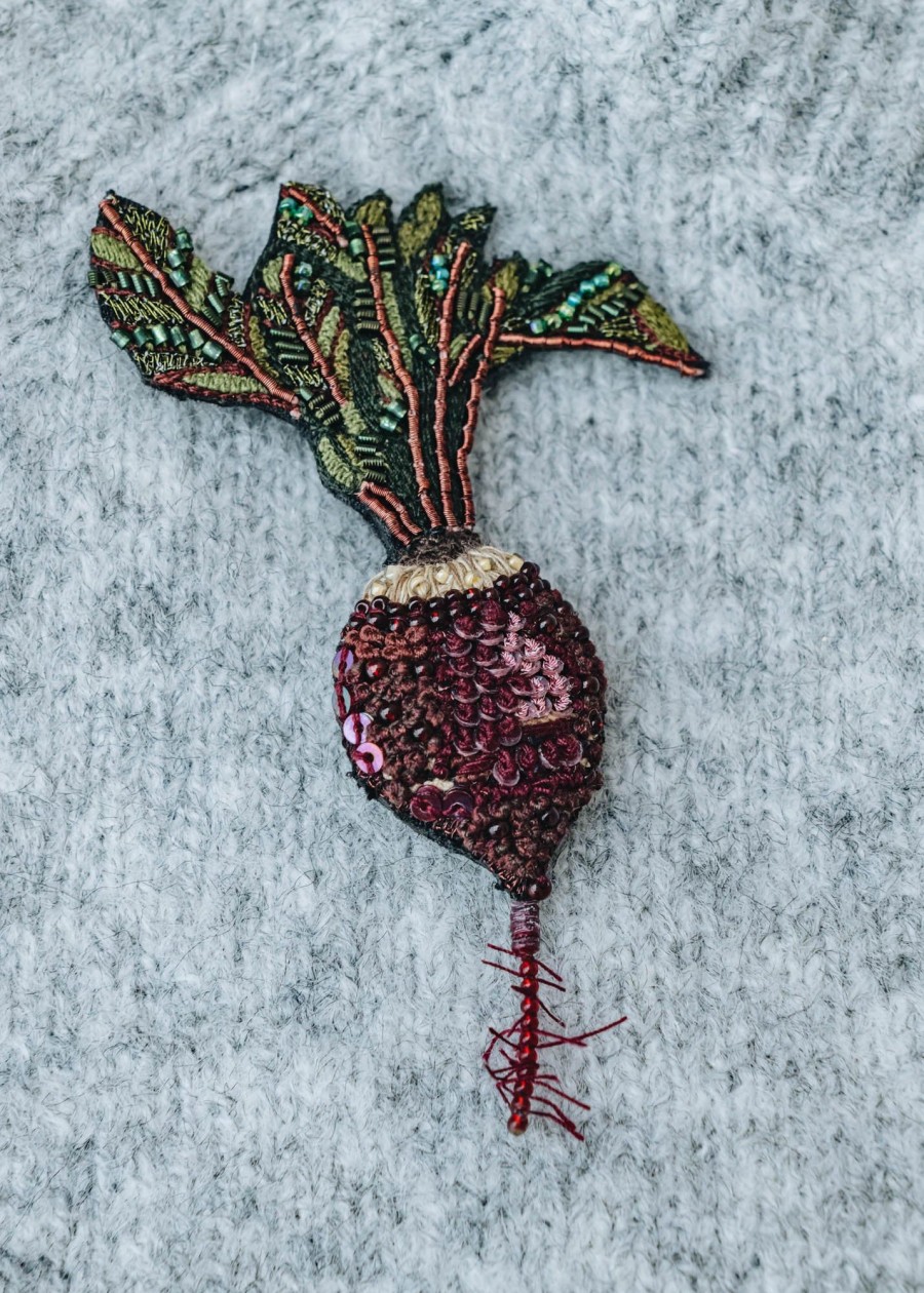 Clothing Trovelore Jewellery | Trovelore Beetroot Brooch