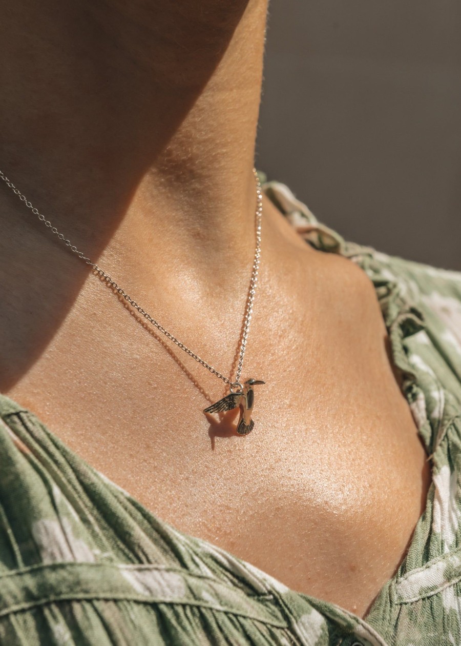 Clothing Alex Monroe Jewellery | Alex Monroe Silver Hummingbird Necklace