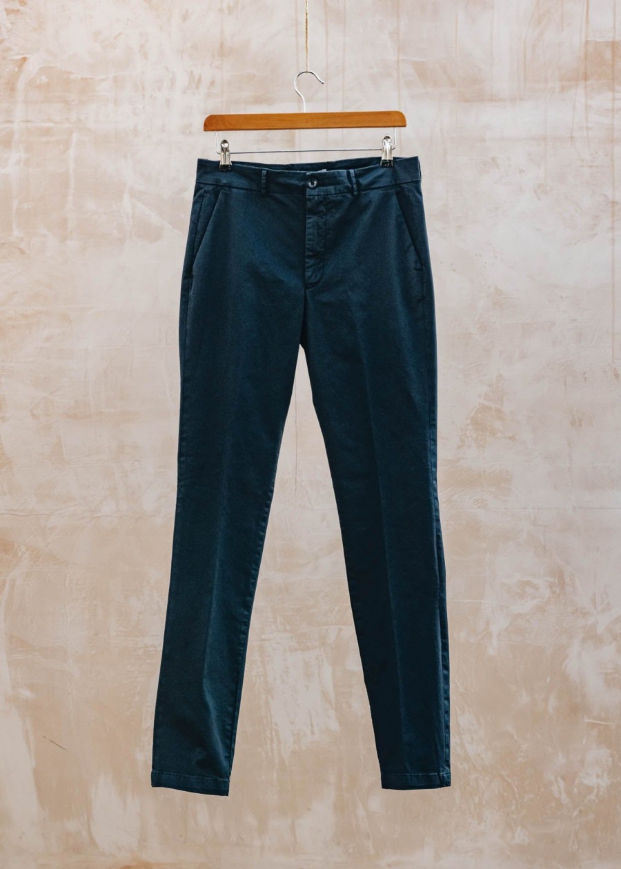 Clothing Cruna Trousers | Gabardina Slim Brera Trousers In Blue