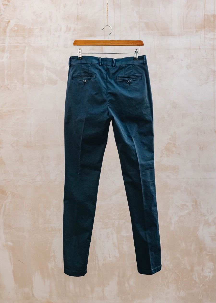 Clothing Cruna Trousers | Gabardina Slim Brera Trousers In Blue