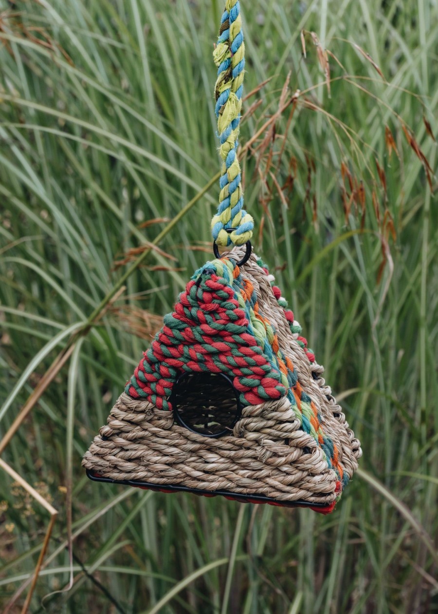 Outdoor Living Rainstick Wildlife Care | Triangular Woven Bird Nester