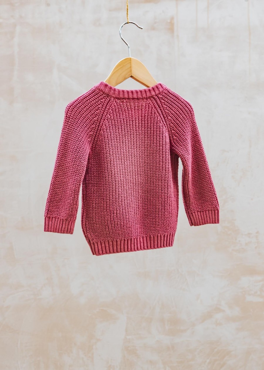 Children Lil' Atelier Babies' Clothing | Lil' Atelier Babies' Emlen Cardigan In Dry Rose