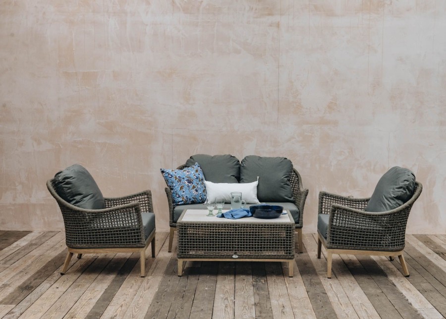 Outdoor Living Bramblecrest Woven Furniture | Bramblecrest For Burford Garden Co. Lattice Coffee Sofa Set