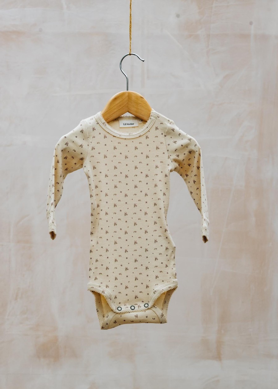 Children Lil' Atelier Babies' Clothing | Babies' Gago Bodysuit In Wood Ash