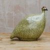 Interiors Sarl Caillard Deco Decorative | Large Ceramic Guinea Fowl In Grey Spotted Yellow