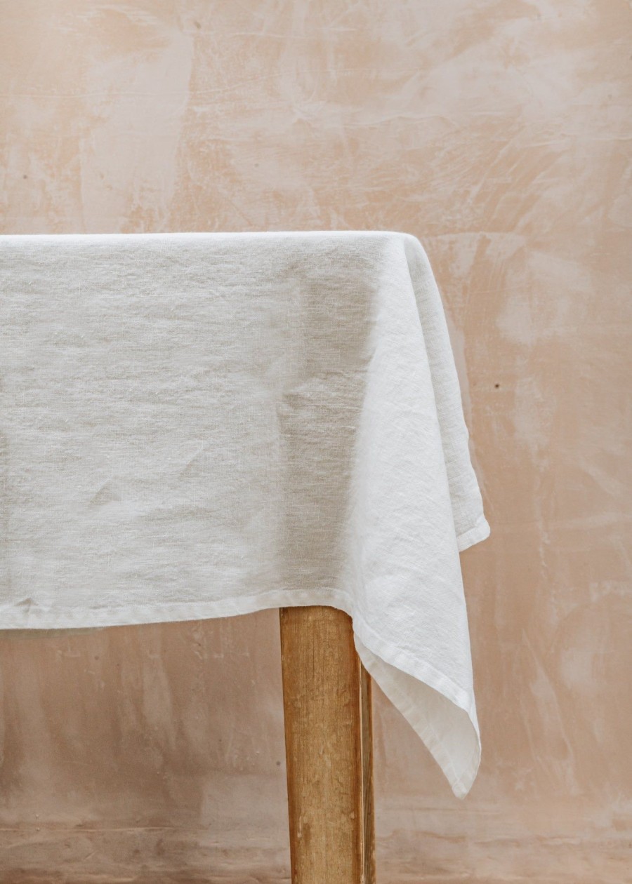 Interiors Burford Design Kitchen & Dining | Buy Burford Linen Tablecloth In White