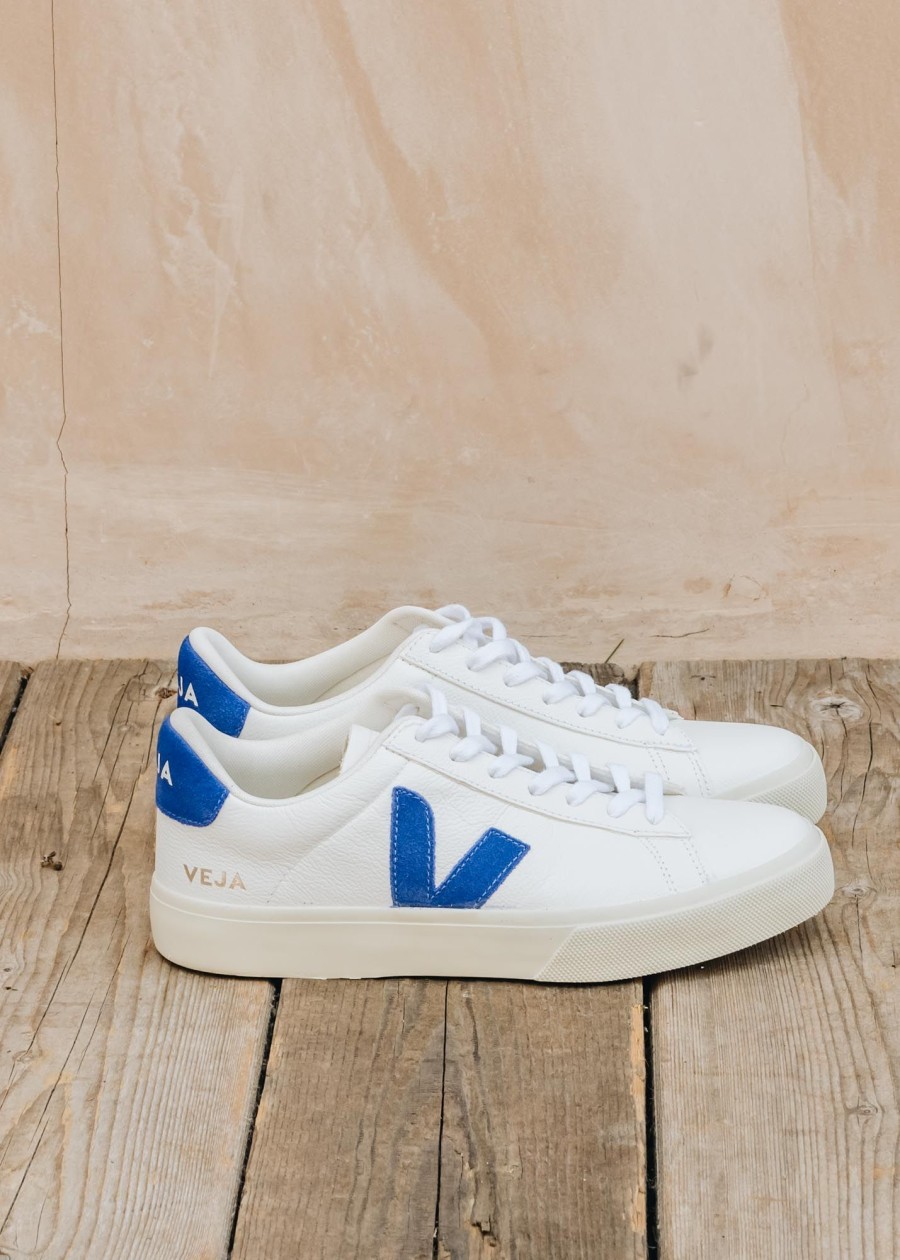 Clothing Veja Footwear | Veja Women'S Campo Leather Trainers In Extra White And Paros