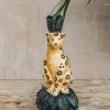 Interiors Les Ottomans Decorative | Les Ottomans Leopard Ceramic Candleholder