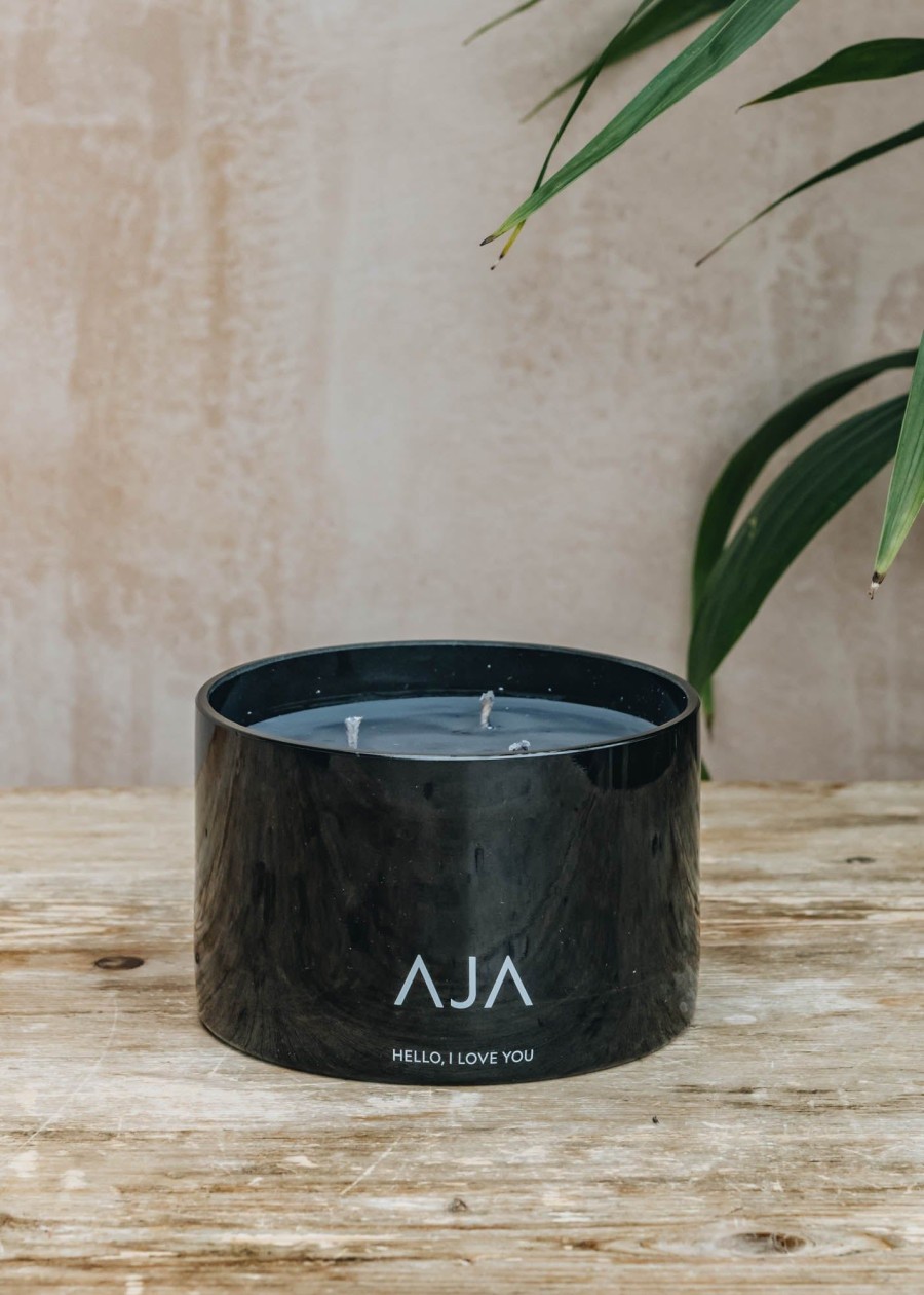 Interiors AJA Botanicals Candles & Fragrance | Aja Botanicals Black Triple Wick Candle In Hello I Love You, 525G