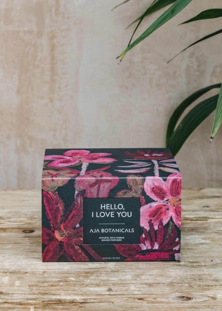 Interiors AJA Botanicals Candles & Fragrance | Aja Botanicals Black Triple Wick Candle In Hello I Love You, 525G