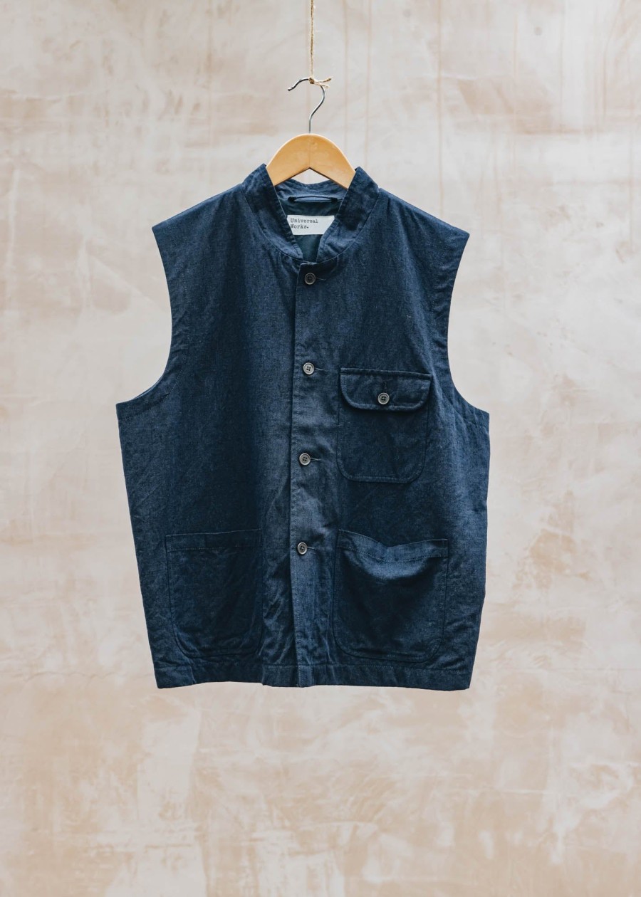 Clothing Universal Works Shirts | Universal Works Lord Battleman Waistcoat In Navy