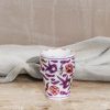 Interiors Chabi Chic Dining | Small Beldi Flower Lilac And Aubergine Ceramic Cup Mm