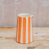 Interiors Musango Pottery Dining | Candy Stripe Creamer In Tangerine