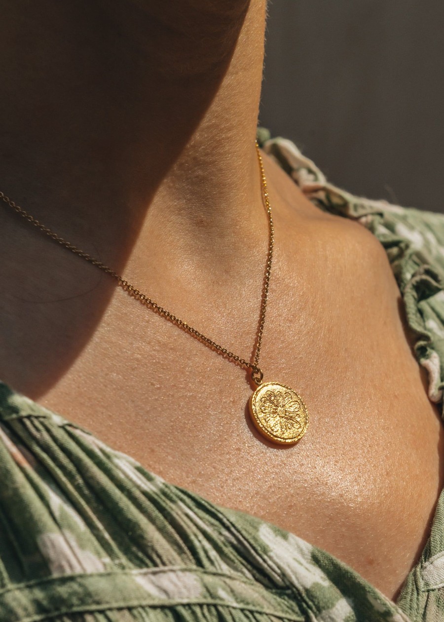 Clothing Alex Monroe Jewellery | Alex Monroe Gold Plated Grapefruit Slice Necklace